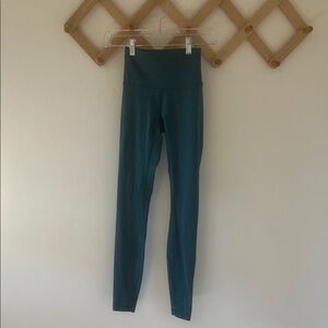 Gently Used Lululemon Teal Wunder Train High Rise Leggings Size 2